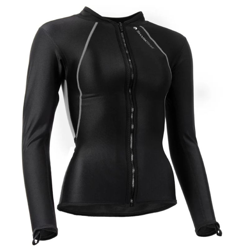 [ SHARKSKIN ] チタニウム チルプルーフ 女性用S Sharkskin Chillproof Long Sleeve Full Zip Top - Womans