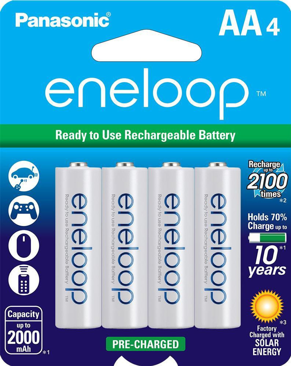 Panasonic Eneloop Pro Rechargeable AA Ni-MH Batteries with Charger  (2550mAh, 4-Pack)