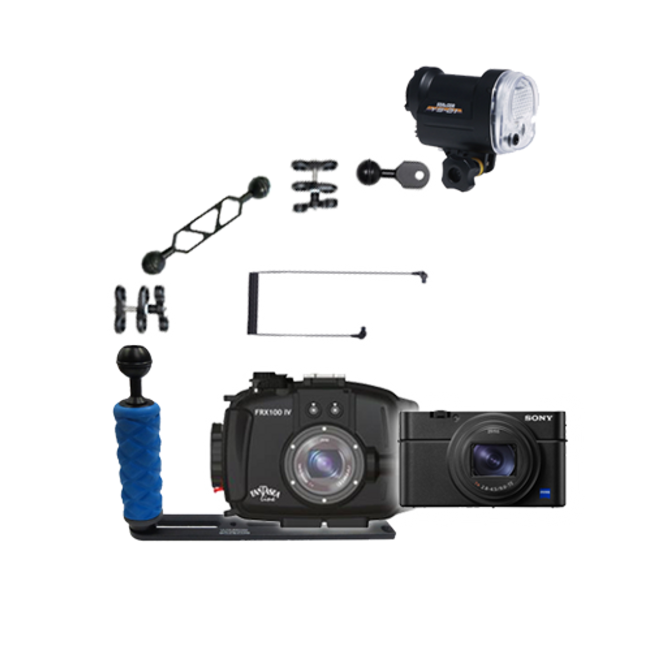 Fantasea RX100 III, IV, V Camera,Housing and YS-01 Strobe Package