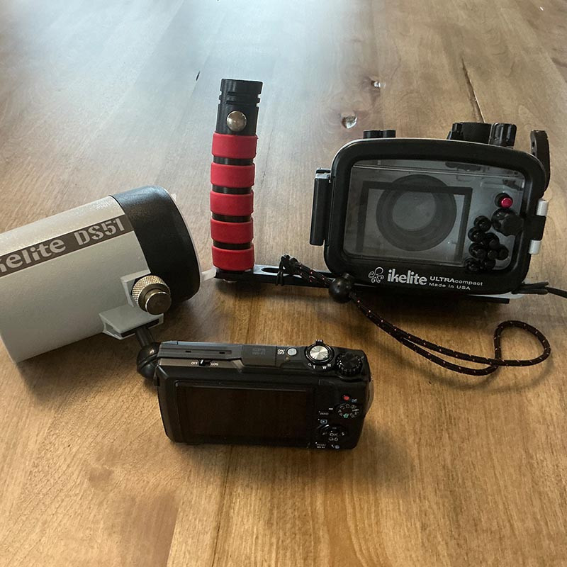 Used Ikelite Olympus TG-7 TG-6 Camera, Housing, Strobe Package