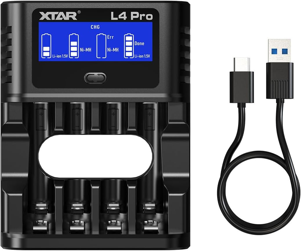 XTAR L4 Pro Smart Battery Charger for AA & AAA | Bluewater Photo