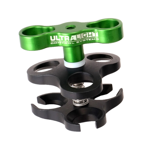 Ultralight Triple Ball Clamp with One-Side Cutouts Kelp Green