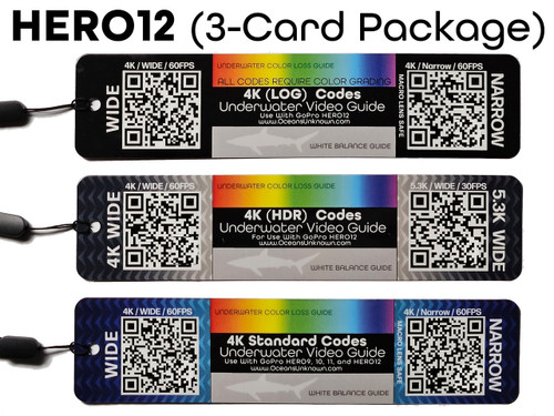 Bluewater GoPro QR Code Cards for Underwater Video (Hero 8, 9, 10, 11, 12) 