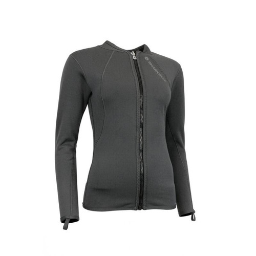 新品未使用Shiun TIELOCKENMELTONCOAT CHARCOA S Sharkskin Titanium 2 Long Sleeve Full Zip Top (Male)