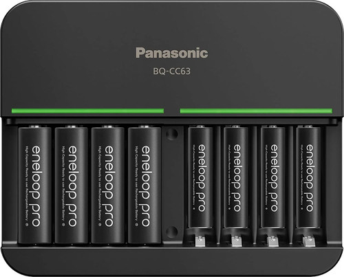 Panasonic Eneloop PRO AA Battery 8-Pack + Eight Position Quick Charger