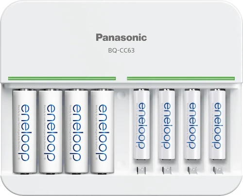 Panasonic Eneloop Rechargable AA Battery 8-Pack & Eight Position Quick Charger