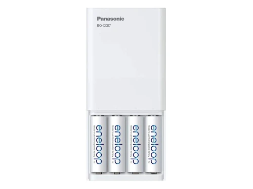 Panasonic Eneloop AA Charger with 4 x AA Batteries with USB-powered BQ-CC87 charger 