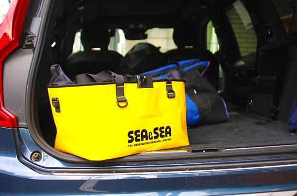 Travel-ready tote with comfortable handles and tie-downs