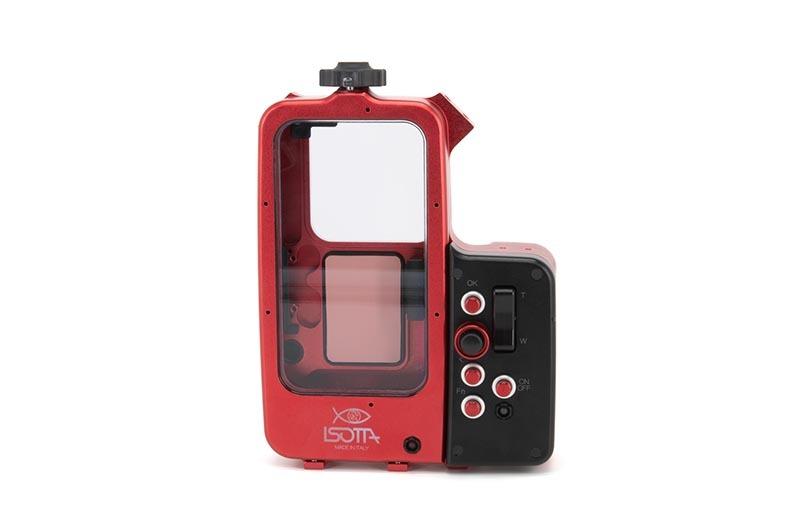 Ergonomic buttons and dial for camera, plus capacitive touch window