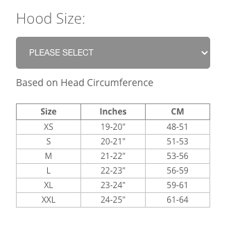 Fourth element Argonaut drysuit hoods sizes