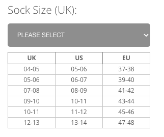 Fourth element Argonaut drysuit sock sizes