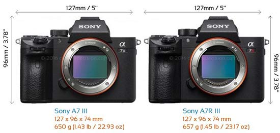 Sony A7R iii vs A7 iii