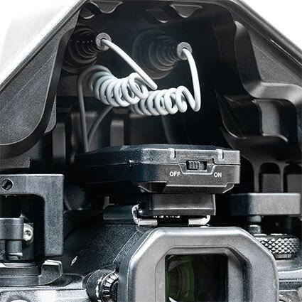 Side view of Backscatter Smart Control TTL LED Flash Trigger showing hot shoe and LED port