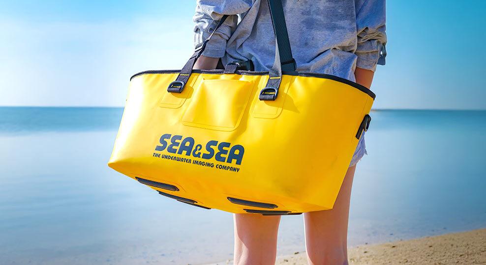 Sea & Sea Yellow Sub Mega Tote boat-deck hero image