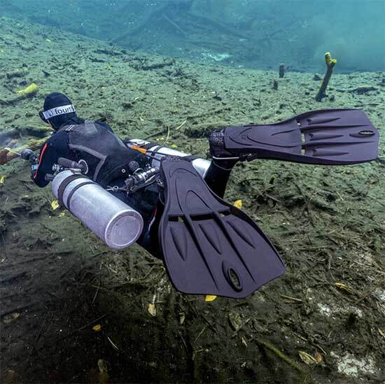 Tech Fins stacked for travel and easy packing