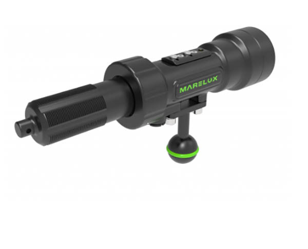 Marelux Lumiflux 1000 mounted on an underwater housing and triggering an off-camera Apollo strobe