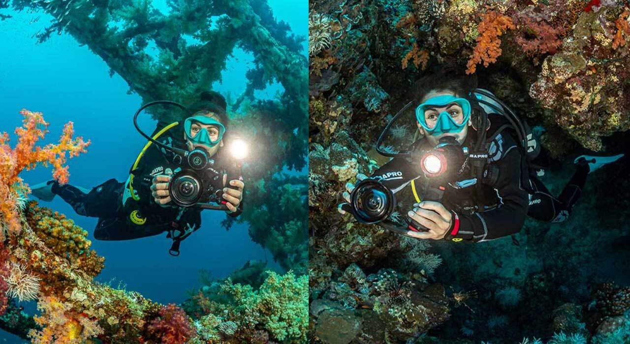 SeaLife Micro 3.0 underwater camera front view with permanently sealed body and ultra wide lens