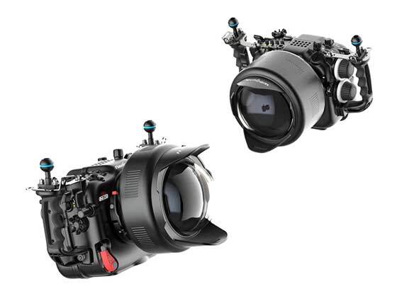Front of Nauticam NA-C50 housing with N120 port and wide-angle dome