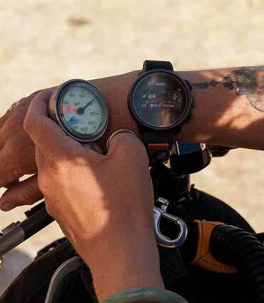 Suunto Nautic S showing GPS route map and compass on the wrist