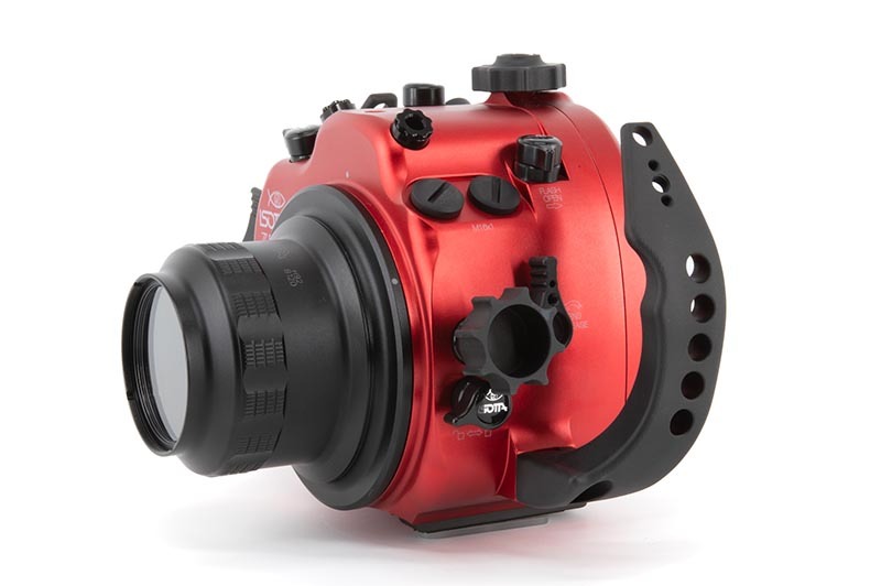 Isotta Nikon ZR underwater housing configured with a lens-specific B120 dome port and extension ring