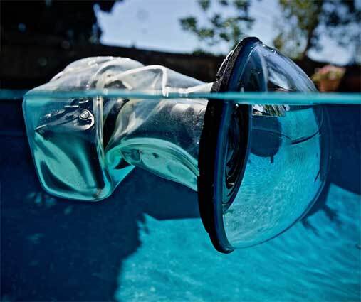 Split-shot view using the dome at waterline