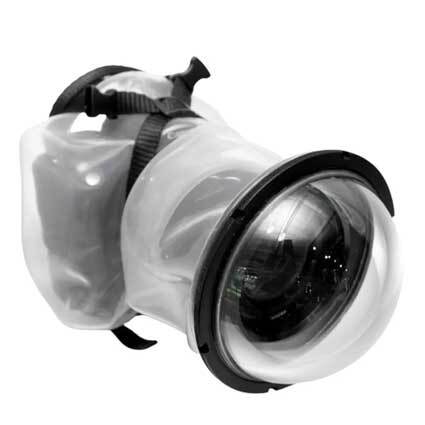 Optical glass ports for sharp imaging and dome for split shots