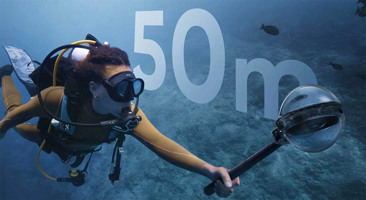 Insta360 X5 Invisible Dive Case Pro &mdash; hydrodynamic dome for stitch-free 360&deg; underwater video