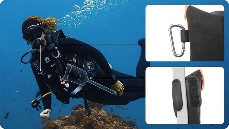 Hydrodynamic profile for smoother swimming and steadier 360&deg; video