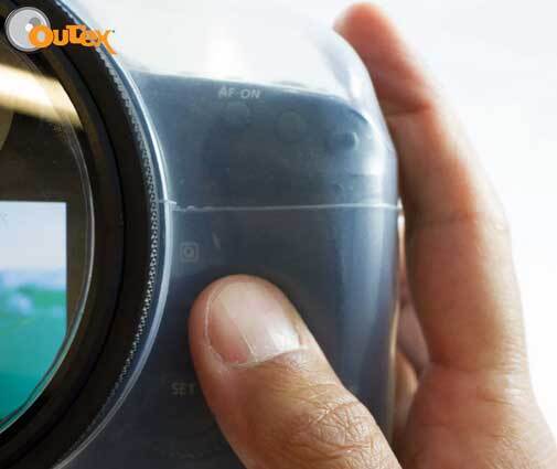 Close-up of Outex control access around camera body