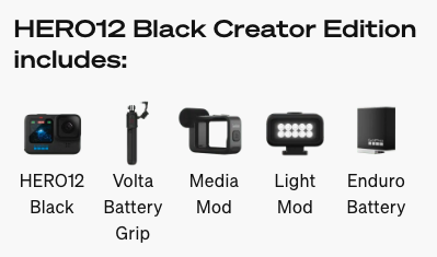 Go Pro HERO 12 Black Creator Edition - With Volta (Battery Grip