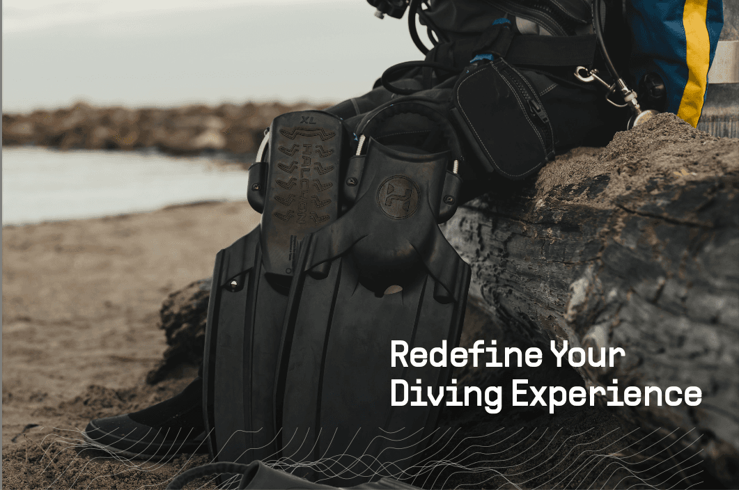 Halcyon Vector Pro fins underwater hero shot