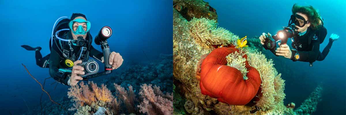 SeaLife Micro 3.0 underwater camera front view with permanently sealed body and ultra wide lens