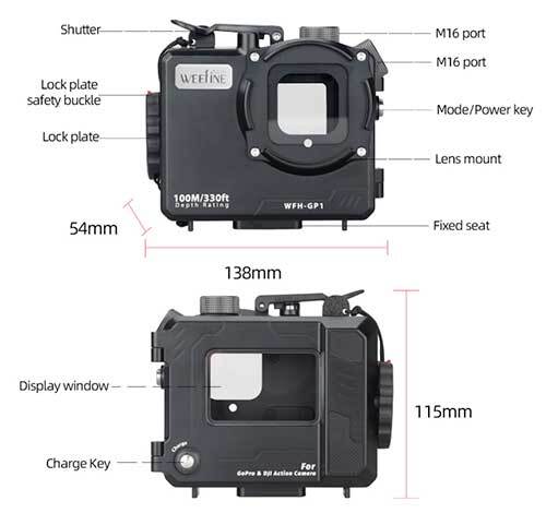 Weefine WFH-GP1 GoPro Dive Housing & Wide Wet Lens Kit