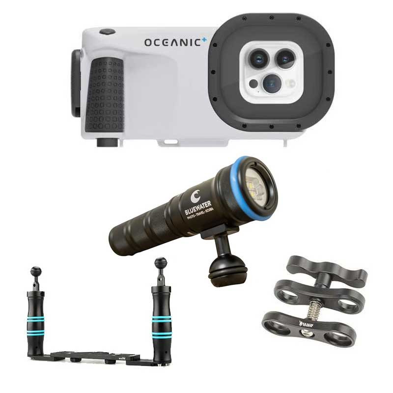Oceanic+ Dive Housing w/ Bluewater 3000 Video Light Package