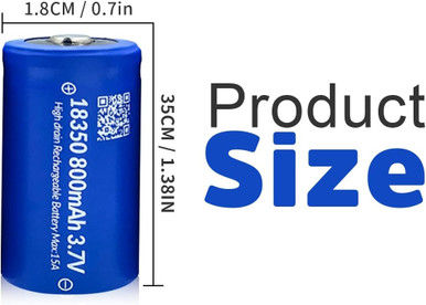 Imren 3.7V 18350 800mAh Rechargeable Lithium Battery
