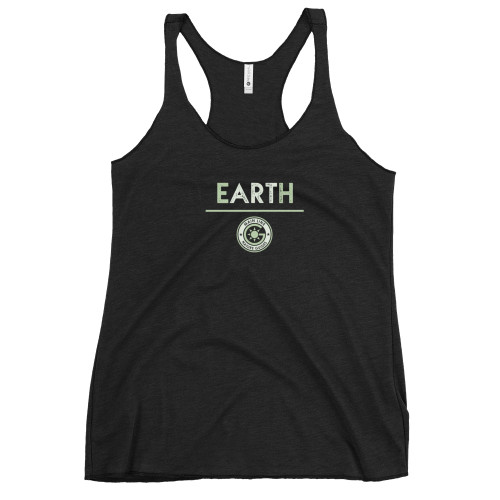 Main Line Nature Guides - Women's Racerback Tank - EARTH front and GET OUTSIDE back with Light Color Logo