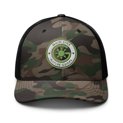 Main Line Nature Guides - Camouflage trucker hat with Light Color Logo