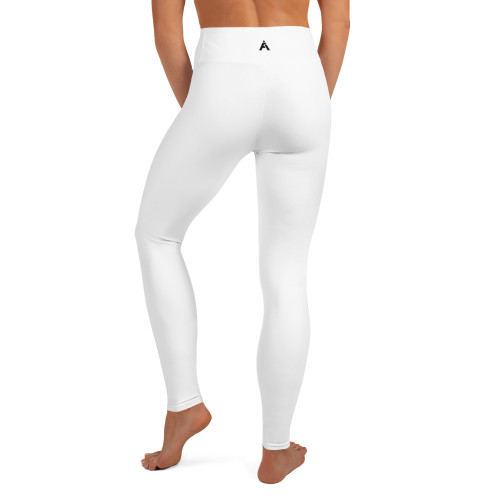 ACCELER FITNESS Yoga Leggings white with black logo