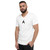 ACCELER FITNESS Unisex Short Sleeve V-Neck T-Shirt white with black logo