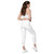 ACCELER FITNESS Leggings white with pockets white with light gray logo