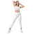 ACCELER FITNESS Crossover leggings with pockets white with black logo