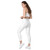 ACCELER FITNESS Crossover leggings with pockets white with black logo