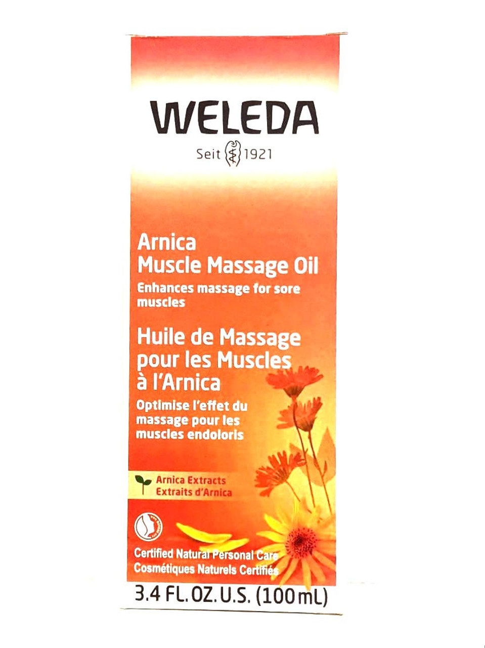 Weleda Arnica Muscle Massage Oil, 3.4 Fluid Ounce, Plant Rich Massage Oil  with Birch, Sunflower and Olive Oils