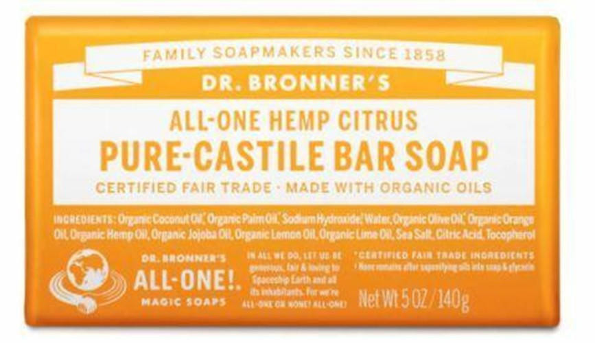 Dr. Bronner’s – Citrus Pure‑Castile Bar Soap – Bright, Organic Body ...