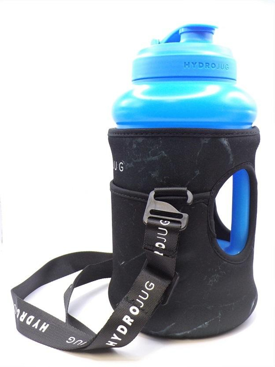 Blue HydroJug w/Black Sleeve & Straw