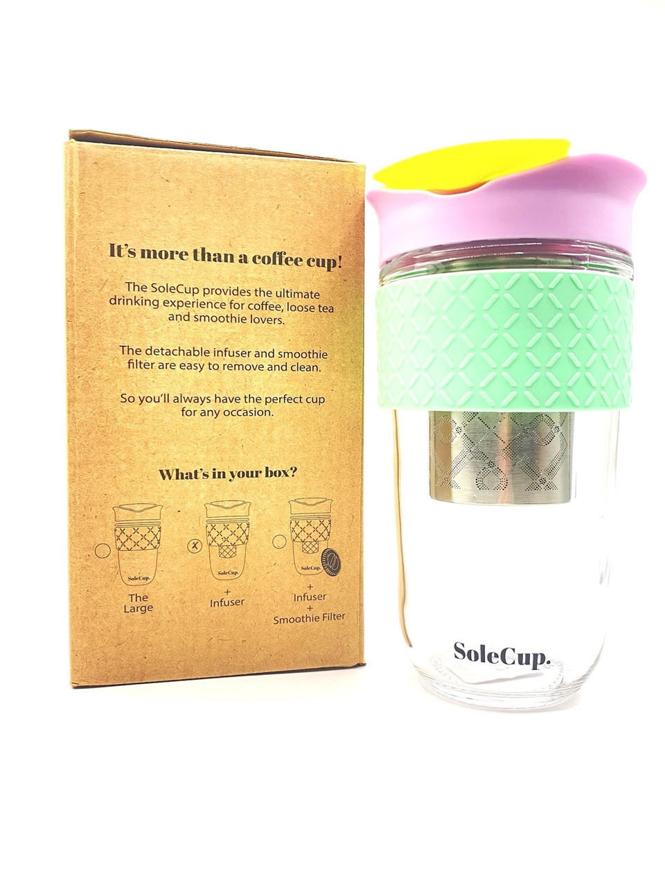 The SoleCup - Reusable Coffee Cup - Glass Travel Mug