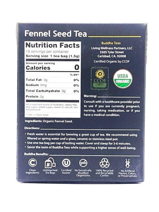 Fennel Seed Tea, 18 bags Ullman’s Health and Beauty