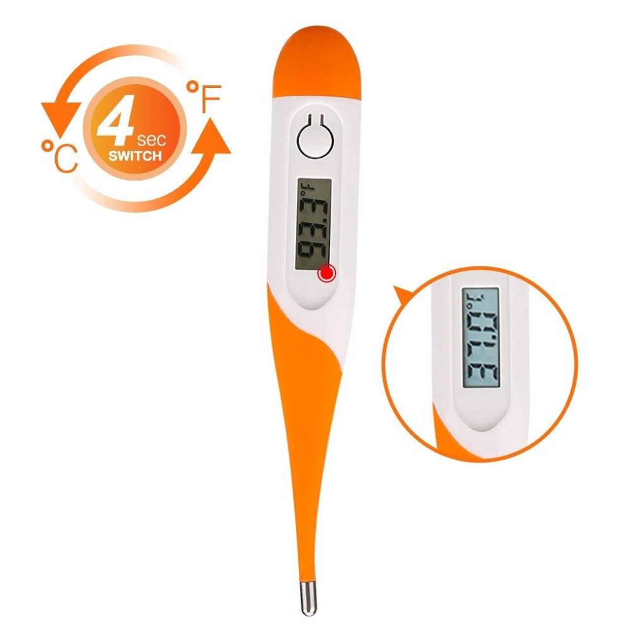 Palillo de LCD Digital Termómetro Temperatura médica Fiebre Bebé Adulto Boca oral Reino Unido 