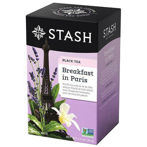 Stash Tea - Breakfast in Paris Black Tea - Lavender, Bergamot & Vanilla Aroma - 18 Bags