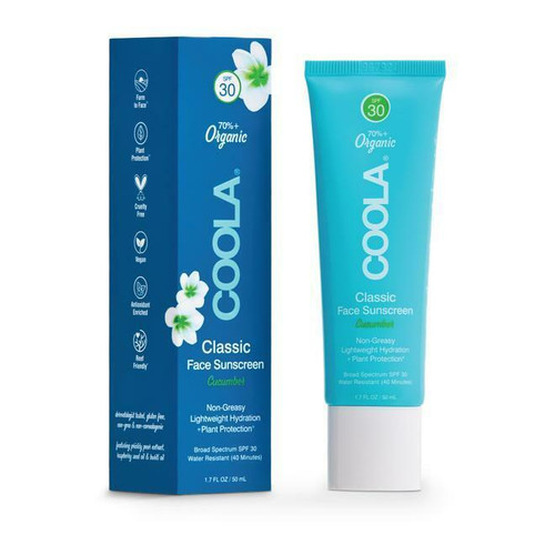 COOLA – Classic Face Sunscreen – Cucumber – SPF 30 – Lightweight, Hydrating Daily Protection – 1.7oz